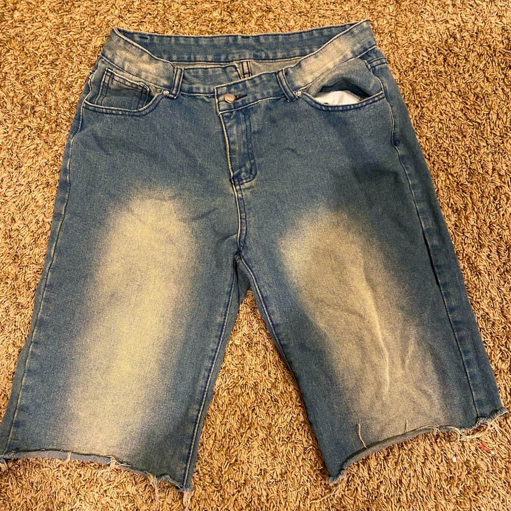 Denim with Unique Wash Cute Jorts Shorts (No Brand)